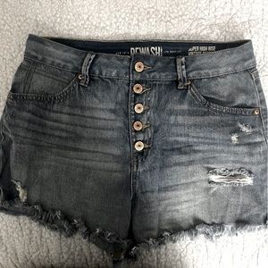 Rewash Women’s High Waisted Distressed Denim Shorts
